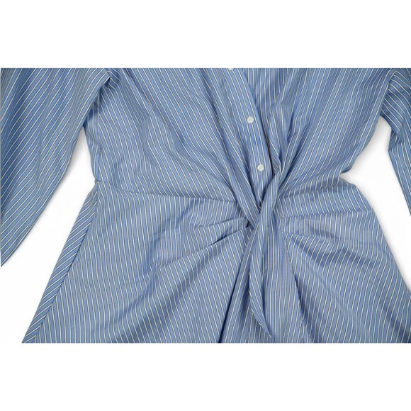 Maje Ritiavi Trompe L'Oeil Striped Shirtdress Pockets Size 2 FR 36 - Picture 4 of 9